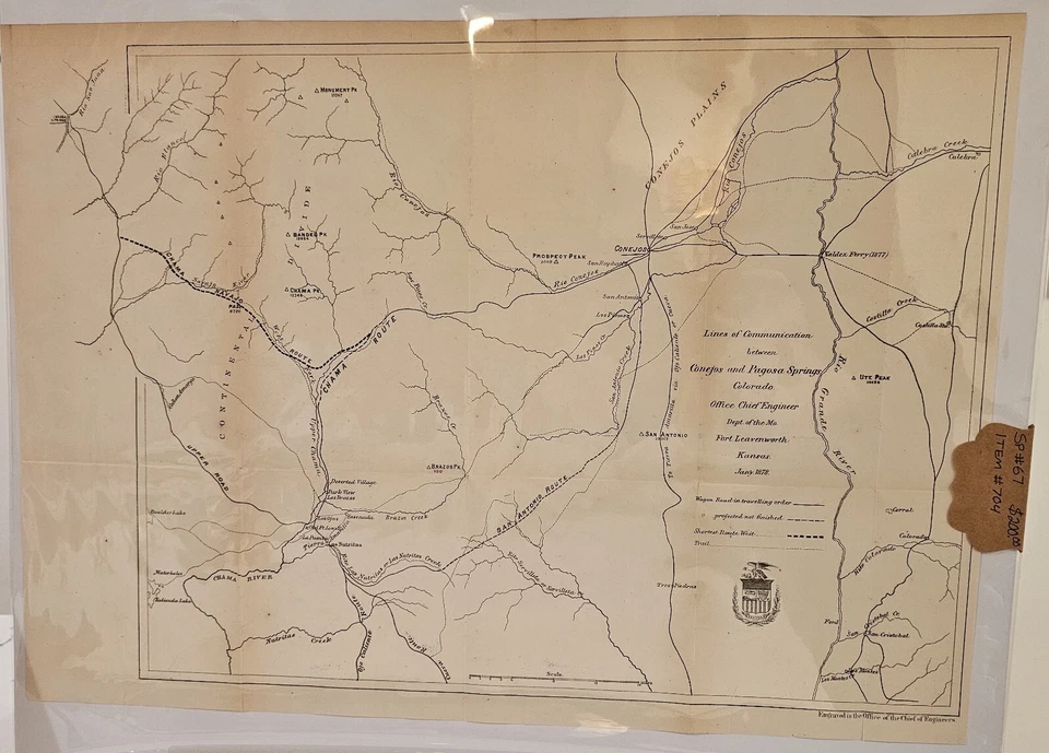1878 Map: Fort Leavenworth 14x20 - Antique Military Chart for Collectors! - Image 1 of 3