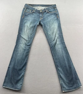 Union Jeans Women's Size 30 Dark Wash Distressed Boot Leg Low Rise - Picture 1 of 15