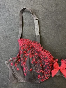 Sexy Sujetador SIMPLY VERA 34C 21450 Negro Encaje Con Aros Transparente Con Bordado Rojo - Imagen 1 de 9