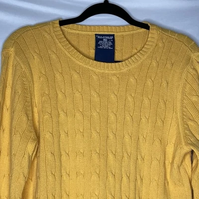Polo Jeans Co Ralph Lauren Hong Kong Cble Tejido Suéter Amarillo Mostaza L De Colección Y2K  Foto 1 de 4