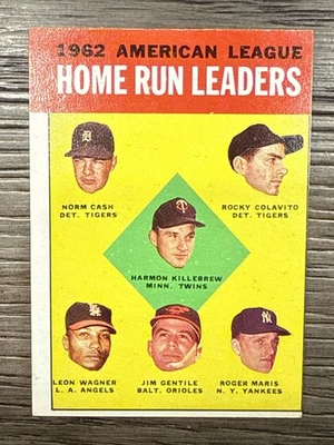 1963 Topps League Leaders Harmon Killebrew, Roger Maris Colavito #4 EX #PNCARDS - Image 1 of 2