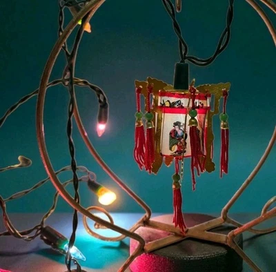 Cadena de 10 luces navideñas estilo linterna china de colección caja original intermitente Foto 1 de 4