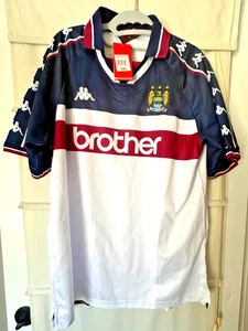 Manchester City 1997-1998 Away Football Shirt Jersey Brother Kappa 2XL NWT - Picture 1 of 4
