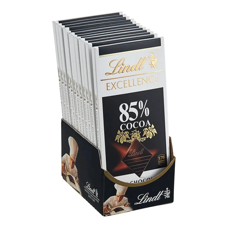 Barra de chocolate negro Lindt EXCELLENCE 85% cacao (paquete de 12) Foto 1 de 1