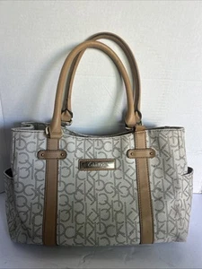 Calvin Klein Ivory Signature Purse Bag Medium Tan - Picture 1 of 13