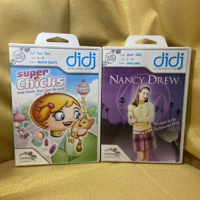 Leapfrog Didj Custom Learning Games lot of 2 Super Chicks & Nancy Drew - Image 1 of 4