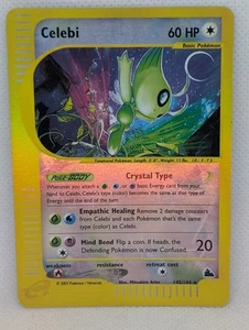 Celebi 145/144 Skyridge Holograma Inverso Secreto Raro Cristal Pokemon Juego de cartas coleccionables Nintendo LP - Imagen 1 de 7