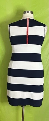 Платье женское Eliza J размер 14 морские полоски темно-синее белое трикотажное эластичное без рукавов - Изображение 1 из 4