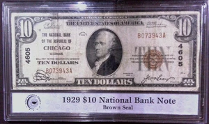 1929 $10 Federal Reserve Bank Note Chicago Fr. 1860-G B073943A - Picture 1 of 6
