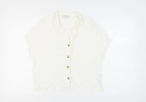 Camisa Bershka Para Mujer Blanca Abotonada L Informal Elegante - Imagen 1 de 12