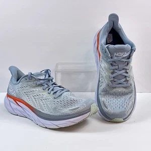 Hoka Clifton 8 Zapatos Mujer Talla 11 B Tenis para Correr Azul Niebla Naranja - Imagen 1 de 12
