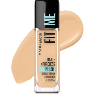 Maybelline Fit Me Matte Poreless Foundation 128 Warm Nude 1 Fl Oz Liquid Makeup - Picture 1 of 7