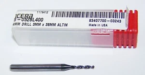 1,34mm (.0528") TALADRO DE CARBURO SÓLIDO RECUBIERTO DE ALTÍN KYOCERA 226-0528L400 - Imagen 1 de 2