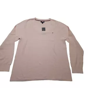 Tommy Hilfiger Damenpullover Rundhals Logo Flagge rosa groß 100 % Baumwolle - Bild 1 von 4