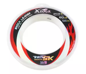 Xzoga Taka SK Shock Leader 80LB/50M Fishing Nylon Clear Leader Braided Line Jap - Picture 1 of 2