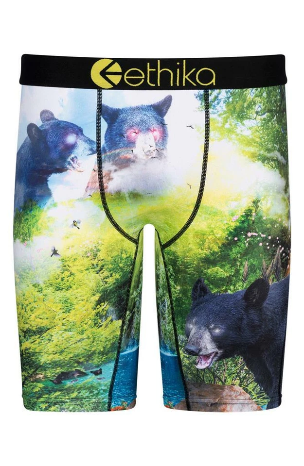 Ethika Staple My Time Outdoors Wildlife Bears Birds Blue Waters Boxers Men's NIP - Image 1 of 1