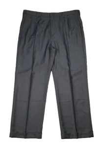 Haggar Men Size 38W x 29L Dark Gray Dress Pants Cuffed Expandable Waistband NEW - Picture 1 of 8