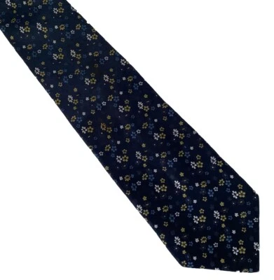 Corbata de seda Banana Republic diseño floral azul marino hecha en Italia Foto 1 de 4