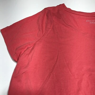 Ava & Viv Top para mujer Talla 2X Coral Stretch Cuello redondo Manga corta Elástico Foto 1 de 4