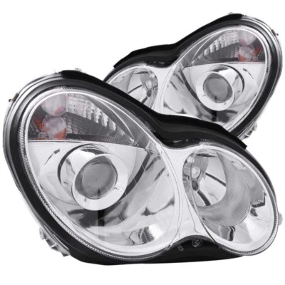 ANZO 2001-2007 Mercedes Benz C Class W203 Projector Headlights Chrome - anz12108 - Image 1 of 4