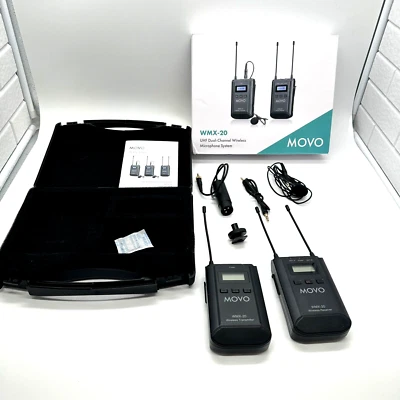 Movo WMX-20 48-Channel UHF Wireless Lavalier Microphone System One Owner Tested - Image 1 of 4