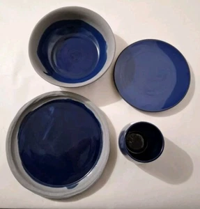 Revol NO.W Blue Recyclay Ceramic Dinner Set-Dinnerplate, Bowl, Cup, Dessertplate - Picture 1 of 15