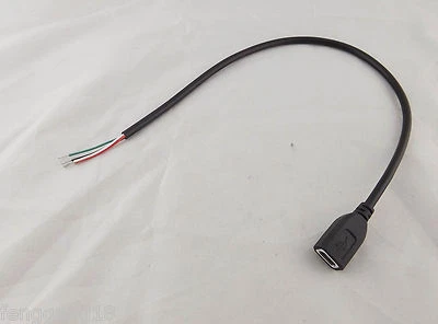 Micro USB 5 Pin Female Jack 4 Pin 4 Wire Data Charge Cable Cord Connectors DIY - Image 1 of 4