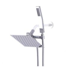 Chrome 8 in Rainfall Shower Head with Handheld Spray,3 Way Diverter 75 IN Hose