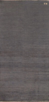 Contemporary Gabbeh Solid Design Wool 7 ft. Runner Rug Perfect for Hallway 3x7 - Image 1 of 4