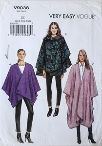 Vogue 9034 Very Easy Misses Capes Sewing Pattern Sz 16-26 L-XL-XXL - Picture 1 of 1