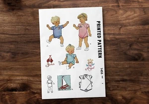 McCall’s 1455 Baby Strampler Einteiler - Vintage Muster 40er Jahre *REPRODUKTION* - Bild 1 von 4