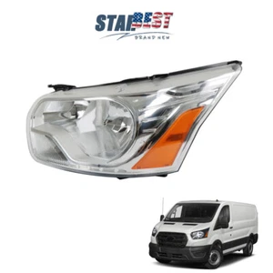Left LH Side Front Headlight Headlamp Halogen Chrome For Ford Transit 2015-2021 - Picture 1 of 12