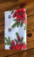 Vtg Christmas Tablecloth Fallani & Cohn   Holiday 51 X 42 Poinsettia Atomic