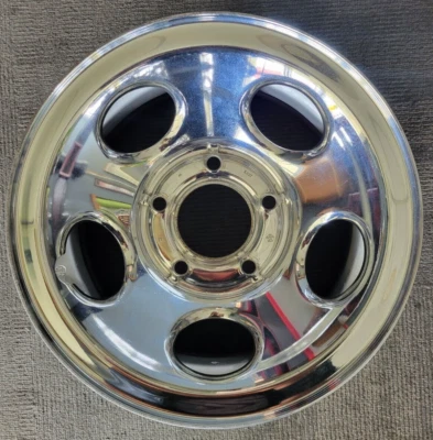 15" DODGE PICKUP, VAN, RAMCHARGER OEM CHROME SKIN STEEL WHEEL RIM 15x7 1993-1998 - Image 1 of 4