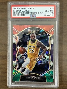 2020 Panini Select Lebron James Red White Green Cracked Ice #23 PSA 10 GEM MT🔥 - Picture 1 of 2