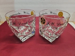 Vtg J.W. Dant 120th Anniversary  1836-1956 Whiskey Rocks Glasses Set Of (2) (JK) - Picture 1 of 11