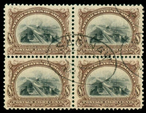 MOMEN: US STAMPS #298 BLOCK OF 4 USED XF **PF CERT** LOT #71341 - Picture 1 of 3