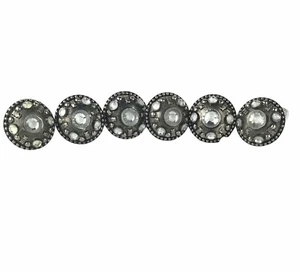 6 Darice Silver Drawer Pulls Decorative Knobs Gem - Picture 1 of 8