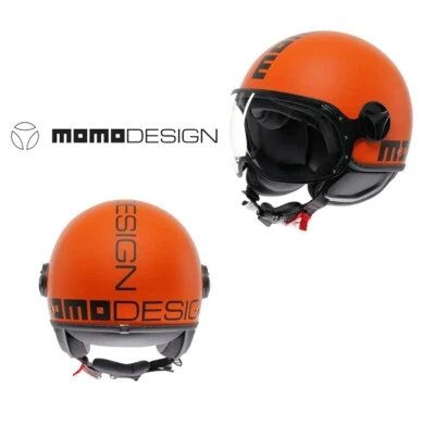 CASCO MOMO DESIGN FGTR E2206 CLASSIC ARANCIONE/NERO OPACO MS S 55-56 - Immagine 1 di 3