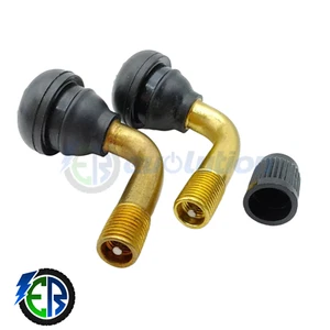 PVR70 Tubeless Ventilschaft 90 Grad Roller Motorrad Snap Fit 2 Stück UK - Bild 1 von 7
