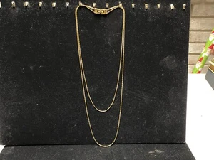 Vintage Monet Double Strand Gold Tone Chain Necklace 1980's or 90's - Picture 1 of 7