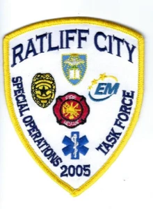 *RARE* Ratliff City OK Oklahoma Fire Police Special Operations Task Force patch - Picture 1 of 1