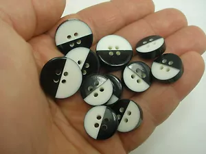 New lots of Black and White Buttons  sizes 5/8,  3/4  Ying Yang Style  U3 - Picture 1 of 9