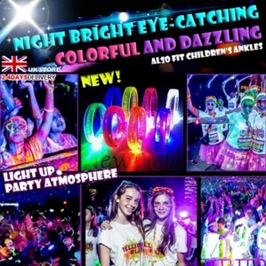 LED Light Up Flashing Glow Bracelet Wristband(with battery Party Club Rave Disco - Picture 1 of 15