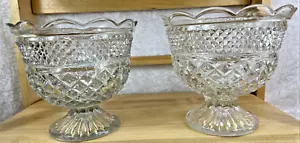 Anchor Hocking Wexford Footed Compote~~Set of 2 - Picture 1 of 5