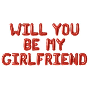16-inch Red WILL YOU BE MY GIRLFRIEND Balloon Banner - Picture 1 of 1