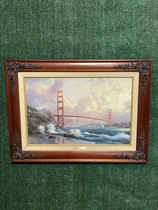 Thomas Kinkade~ San Francisco Golden Gate Bridge Painting Framed W/COA. - Picture 1 of 9