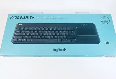 Logitech K400 Plus Wireless Keyboard For PC Connected TV Chrome Android Touchpad - Image 1 of 4