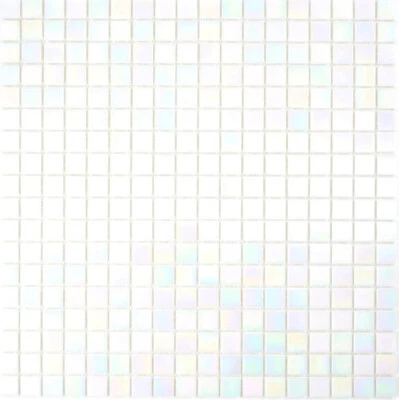 Glasmosaik Mosaikfliesen weiss perlmutt iridium irisierend Wand Duschwand ... - Bild 1 von 4