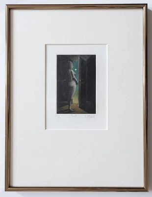 MICHEL MATTHONAT Akt April Original Mezzotinto signiert nummeriert mit Rahmen - Bild 1 von 3